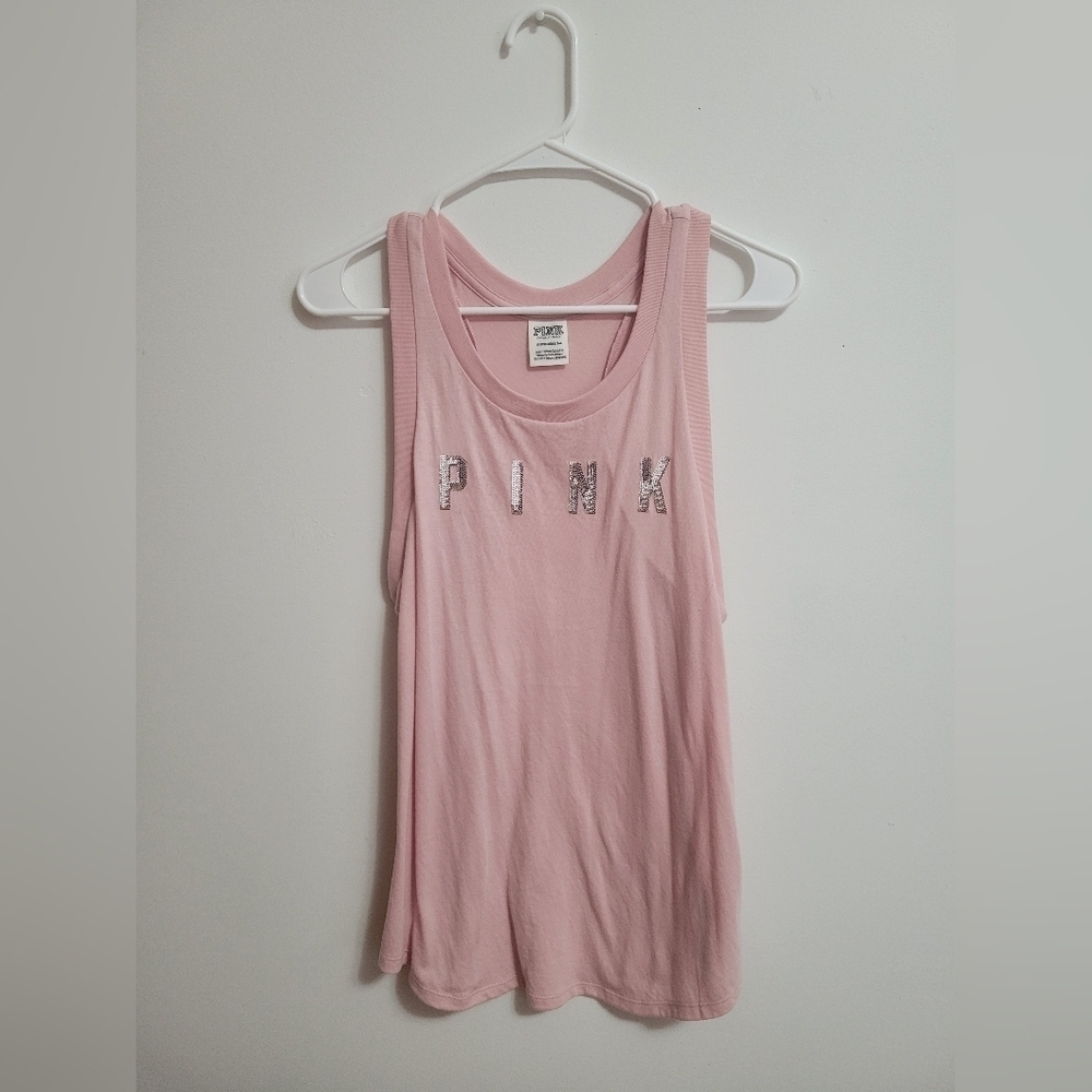 NWOT-PINK VICTORIA SECRET RACER BACK TANK TOP- XS